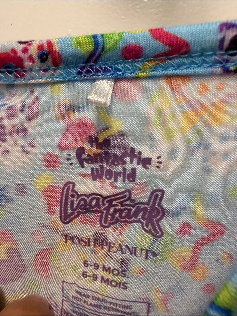 Posh Peanut x Lisa Frank  Light Blue Seashell & Starfish Print Zipper Footie